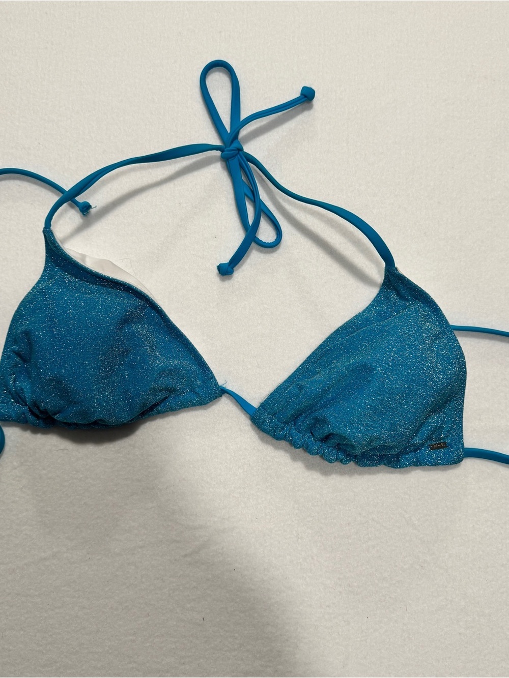 Victoria Secret PINK Woman’s Swim Bikini Top Glitter Shimmer adjustable ties
